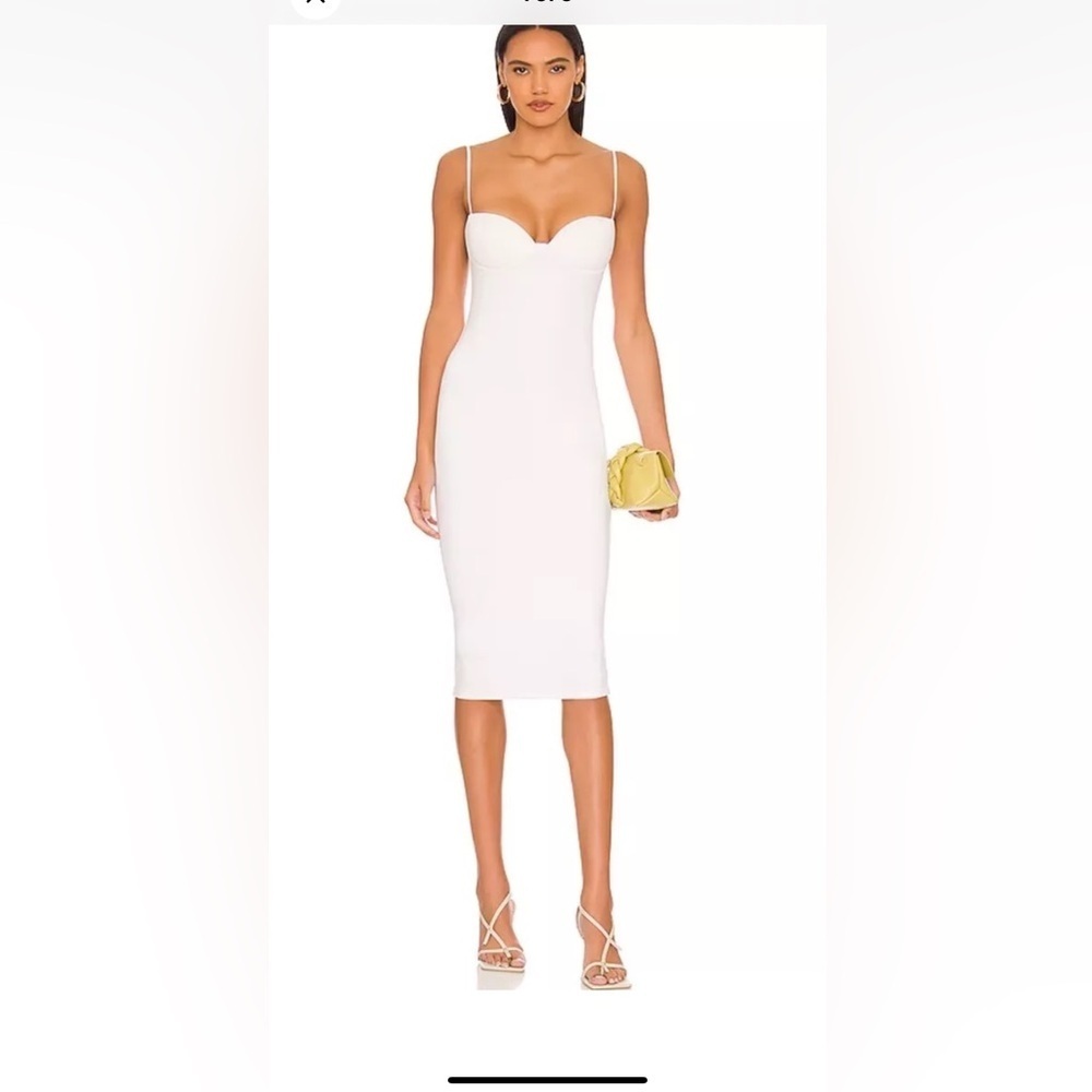 Re Ona Sweetheart Midi Dressin White Sz S